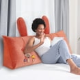 thumbnail image 3 of Reading Pillow Polyester Fabric Long Bolster Design with Ears Soft Breathable Machine Washable for Bed Sofa Head Back Support Relaxing, 3 of 5