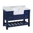thumbnail image 6 of Charlotte 48" Farmhouse Bathroom Vanity with Royal Blue Cabinet and Carrara Marble Top, 6 of 6