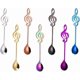 thumbnail image 1 of Chocolate Spoons, Music Note Spoons, 7 Colors Stainless Steel Cute Teaspoons Staff Coffee Spoons, Tea Spoons, 1 of 4