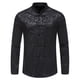 thumbnail image 1 of Camiseta de manga larga con botones chinos para hombre, informal, sólida, a la moda, con cuello levantado, dragón oscuro Pompotops  oipoqjl50439, 1 of 9