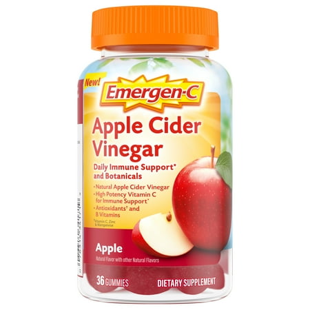 Emergen-C Vitamin C and Apple Cider Vinegar Gummies, Dietary Supplement for Immune Support - 36 Ct