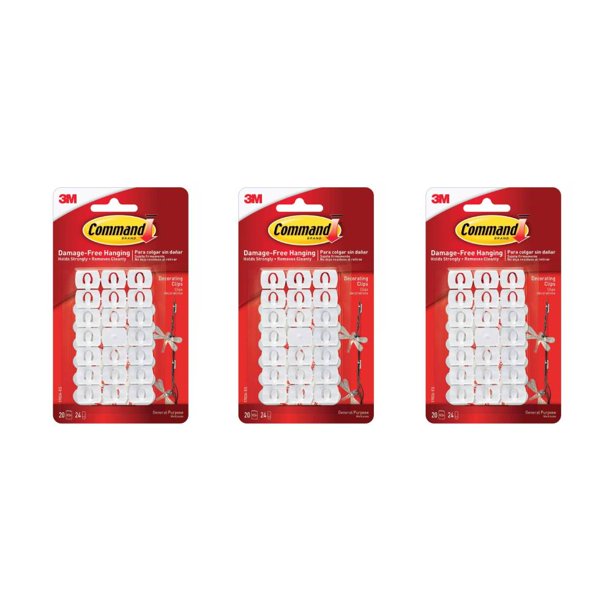 Christmas Lights Clips Hooks Decorate Xmas Holiday Command 17026 White