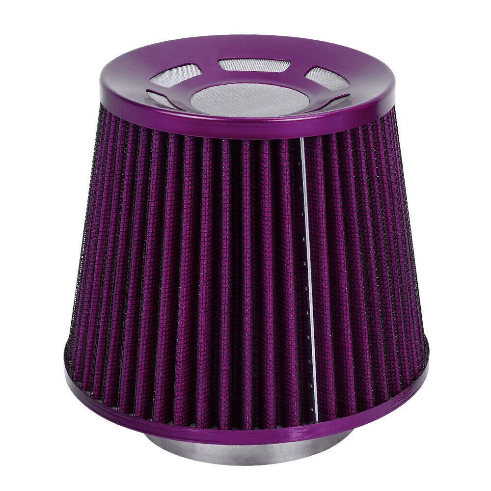 Purple Car Cold Air Intake Filter Induction Kit Pipe Power Flow Hose System 76mm
