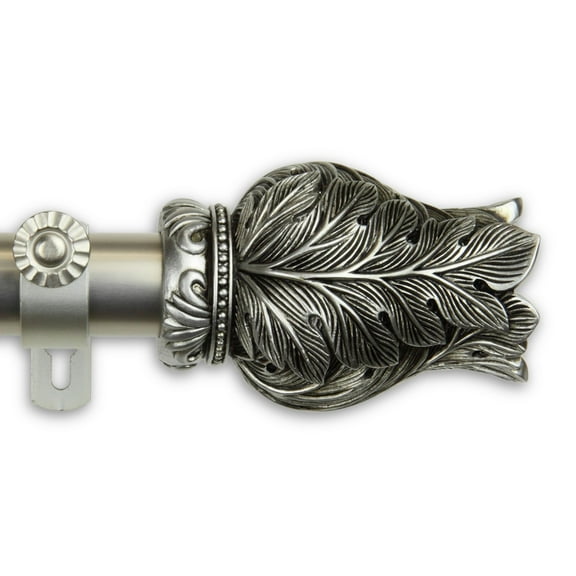 Contemporary Home Living 126.25" Silver Solid Contemporary Single Curtain Rod