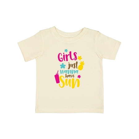 

Inktastic Girls Just Wanna Have Sun Pineapple Cocktail Gift Baby Girl T-Shirt