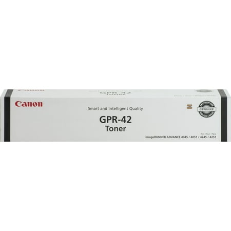 Canon  CNMGPR42  GPR-42 Toner Cartridge  1 Each Toner cartridge is designed for use with Canon imageRunner Advance 4045  4051  4245 and 4251. Consistent performance meets high-quality output. Easy-to-install cartridge saves time and boosts productivity. GPR-42 toner bottle yields approximately 34 200 copies. Canon GPR-42 Original Toner Cartridge  1 Each (Quantity)