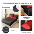 thumbnail image 5 of Flymme Red Comforter Set ,5 Pieces Twin Bed in a Bag Quilted Diamond Bedding Comforter Set with Sheets,All Season Twin Bed Sets for Man Women, 5 of 8