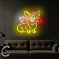 thumbnail image 3 of C-CRAFT Corgi Dog Cupid Neon Led Light Up 25 inch for Dog Clinic Valentine Wall Decor, 3 of 5