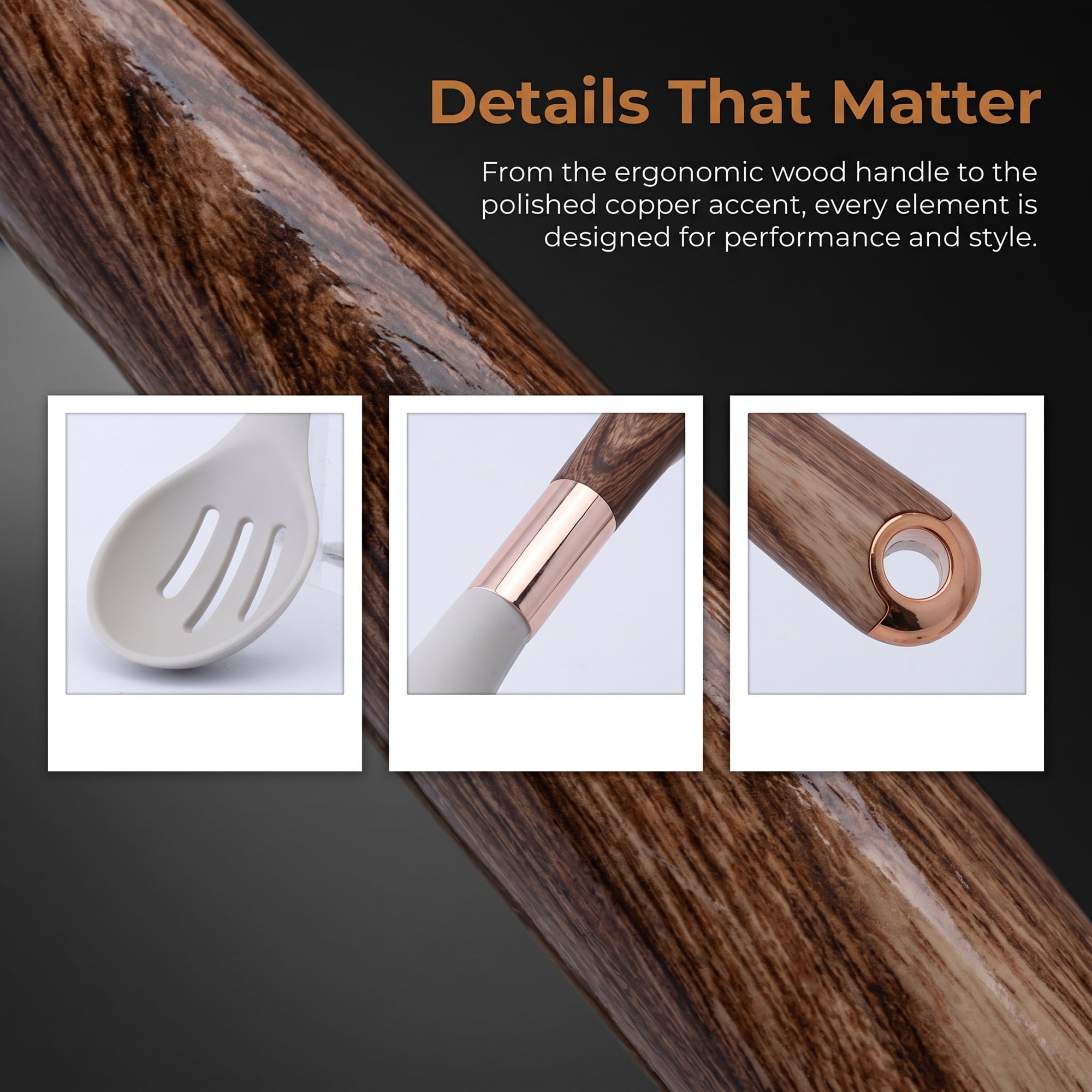 Unique Bargains Durable Silicone Heat Resistant Spoon for Cookware Slotted spoon 13"x2.7"