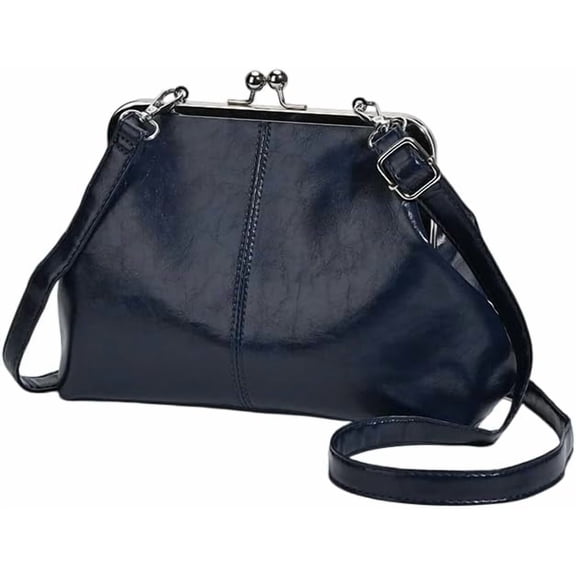 SPEKSEE Vintage Crossbody Bags for Women, Retro PU Leather Hobo Bag with Metal Kiss Lock, Large Brown Purse for Fall&Winter