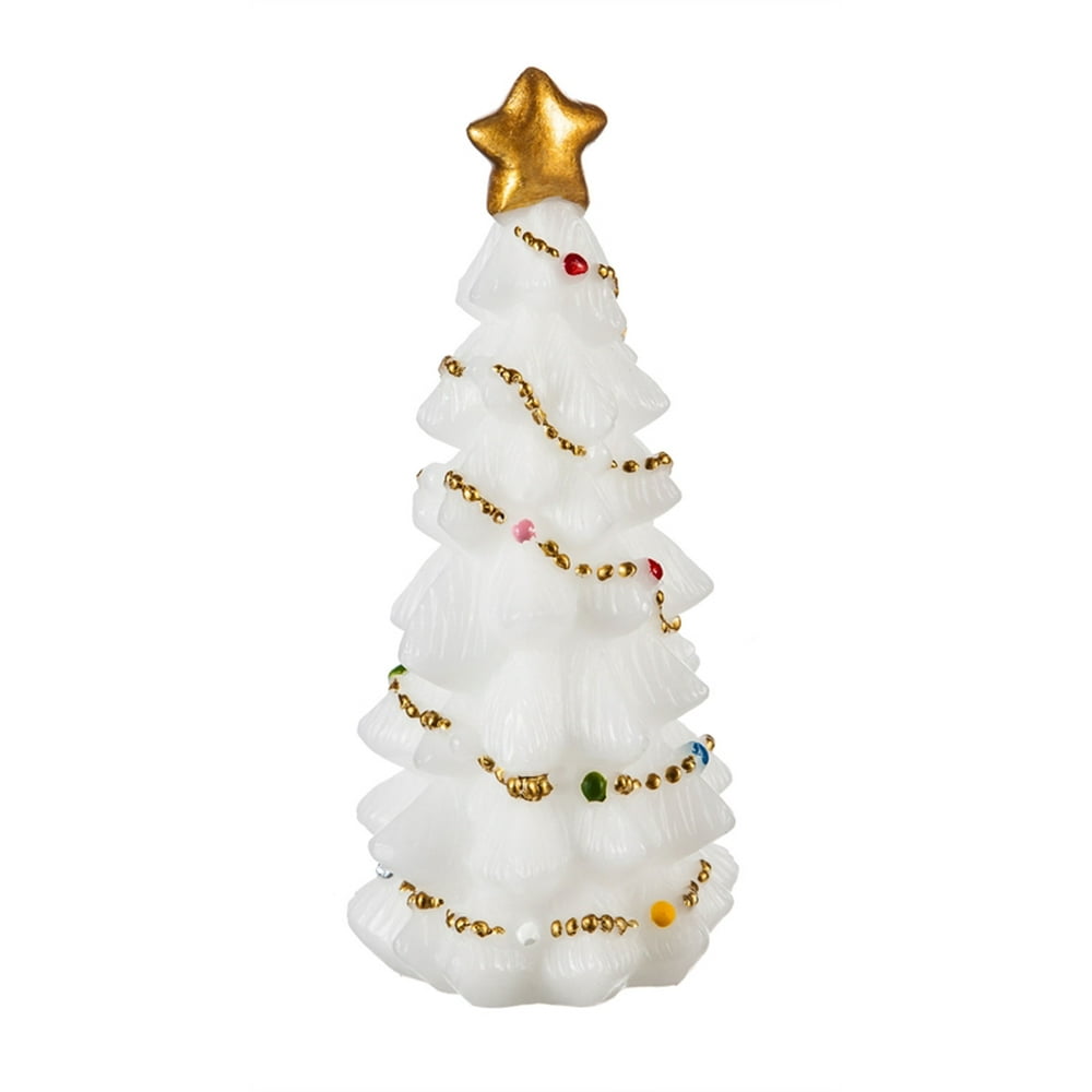Christmas Tree Shaped Battery Operated Flameless LED Wax Candle