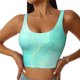 thumbnail image 1 of Balery Cyan Mint Marble Sujetadores deportivos con espalda cruzada para mujer, acolchados, sin costuras, de alto impacto, ideales para yoga, gimnasio, entrenamiento y fitness.-Small, 1 of 8