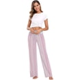 thumbnail image 6 of FREEAMG Women Pajama Pants Lounge Pants Long Stretch Comfy Sleepwear Stripe Pink, 6 of 7