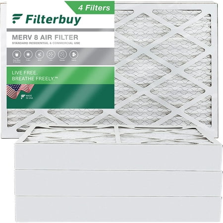 

Filterbuy 16x24x4 MERV 8 Pleated HVAC AC Furnace Air Filters (4-Pack)