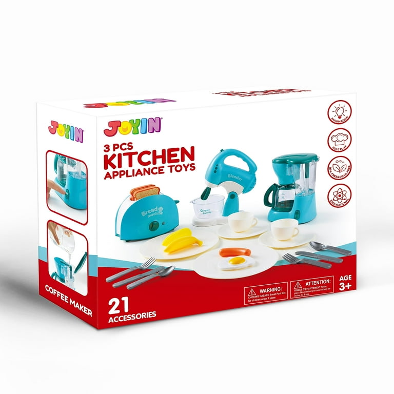 JOYIN Assorted Kitchen Appliance Toys with Mixer, Blender and Toaster Play  Kitchen Accessories