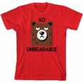 thumbnail image 3 of So Unbearable Youth Red Crew Neck Short Sleeve Tee-Large, 3 of 4