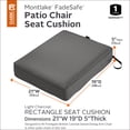 thumbnail image 3 of Classic Accessories Montlake FadeSafe Water-Resistant Patio Chair Seat Cushion, 21 x 19 x 5 inch, Light Charcoal, 3 of 10
