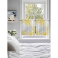 thumbnail image 4 of Yellow Grey Chrysanthemum Half Window Curtain 36 Inches Long, Farmhouse Botanical Floral Modern Window Treatment Curtain Drapes, Small Tier Curtains for Bathroom Over Sink, 27.5"x36", 2 Panels, 4 of 7