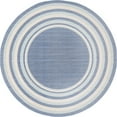thumbnail image 1 of Unique Loom Lotus Striped Solid Area Rug 7' x 7' Round Blue/Ivory, 1 of 1