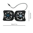 thumbnail image 2 of Portable Foldable Laptop Cooler USB Cooler 2 Fans Computer Stand Notebook Cooling Mat (Black), 2 of 8