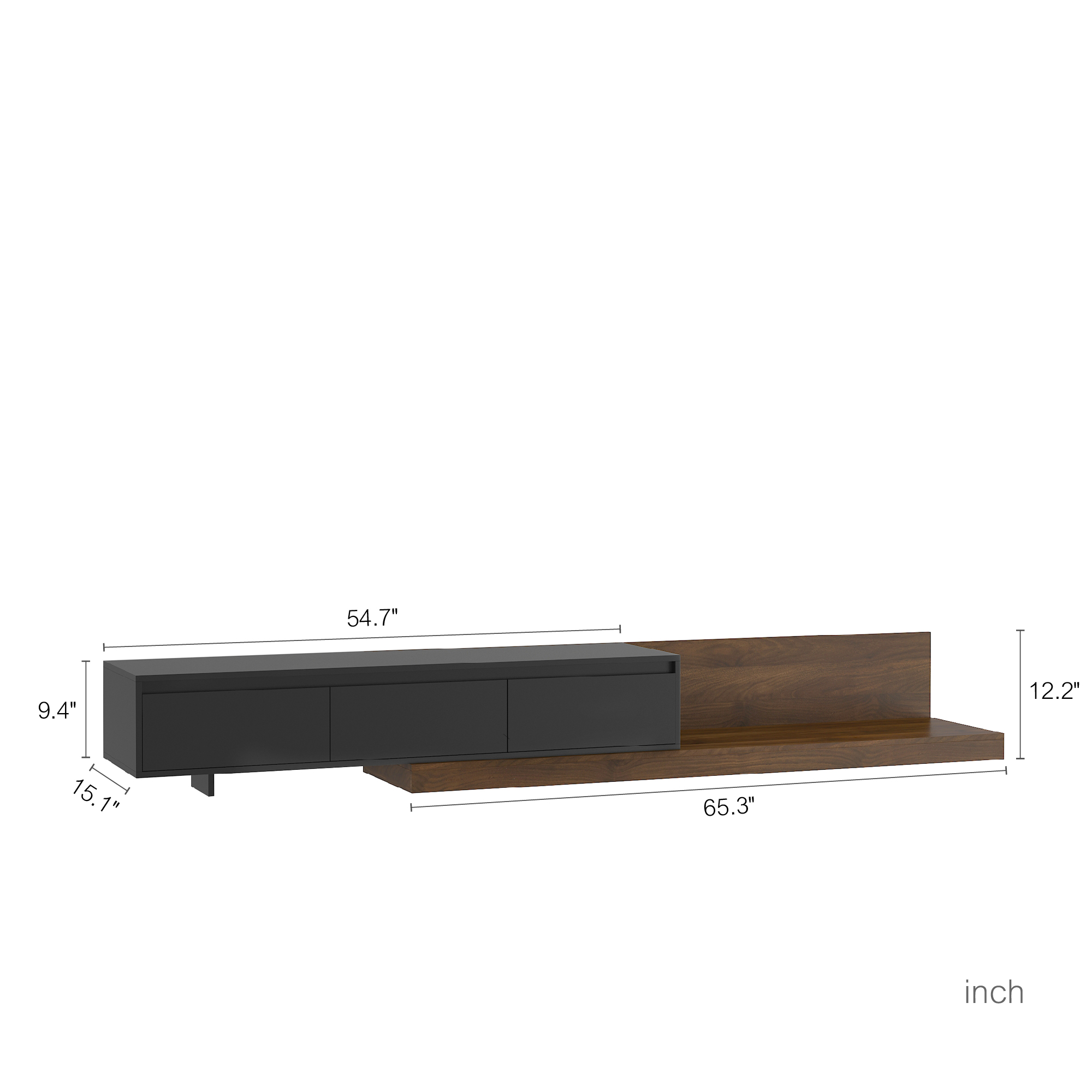 Aukfa Extendable LED TV Stand for TVs up to 75" W/16-Color Lights for Living Room & Bedroom,Black