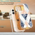 thumbnail image 3 of Dteck Marble Pattern Case For iPhone 16 Pro,Shockproof Hard PC+Soft Silicone Bumper Drop Protective Women Girls Phone Cover Case for iPhone 16 Pro,Gold/Gray, 3 of 6