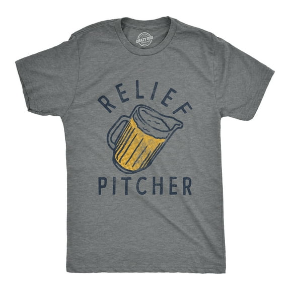 Mens Relief Pitcher T Shirt Funny Sarcastic Beer Lovers Drinking Joke Novelty Tee for Guys Graphic Tees