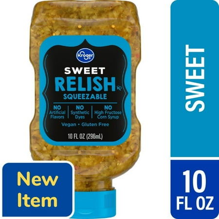 KR Sweet Pickle Relish, Vegan, Gluten Free, Inverted Squeeze Bottle, 10 Oz