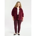 thumbnail image 6 of Terra & Sky Women's Plus Size Cozy Button Front Shacket with Long Sleeves, Sizes 0X-5X, 6 of 6