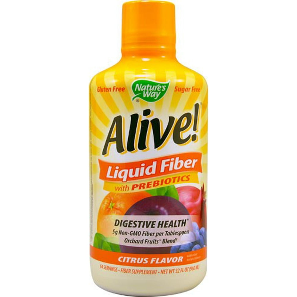 Nature’s Way Alive! Liquid Fiber Gluten-Free, Citrus, 32 Oz - Walmart