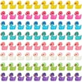 thumbnail image 2 of sixwipe 80 Pack Luminous Mini Resin Ducks, Mini Ducks Tiny Duck Miniature Duck Figures Wearing Hat, Glow in The Dark DIY Crafts Cake Decor for Micro Landscape Dollhouse Garden, 2 of 8