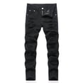 thumbnail image 3 of XIYON Toddler Boys Jeans Distressed High Street Fashion Casual Long Pants For Kids Comfortable Stretch Denim Trousers Spring Autumn Comfortable 9-10 Years, 3 of 9