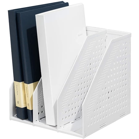 Collapsible File Rack Collapsible Magazine File Holder Magazine Rack, 3 Vertical Compartments ...