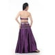 thumbnail image 5 of Larga Plisado de Mujer Chica Abertura Lateral color Sólido Volante para Baile Latino Danza de Vientre Púrpura Macarena Falda de danza del vientre para mujer, 5 of 8