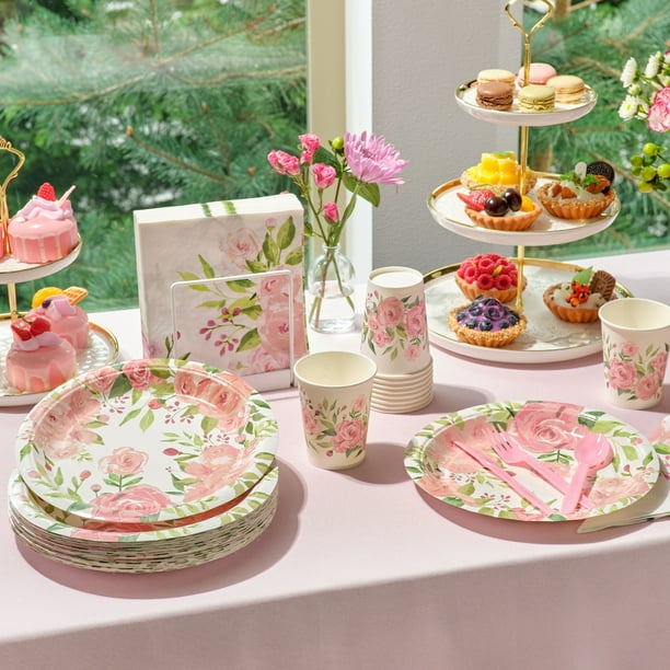 Floral paper plates and napkins hotsell