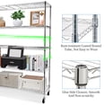 thumbnail image 4 of SYTHERS 5 Tier NSF Wire Shelf Shelving Unit, 59.06"D x 17.72"W x 70.87"H Adjustable Storage Metal Rack with Wheels, Ideal for Garage, Kitchen, Office Home and More, Chrome, 4 of 8