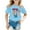 Blue, variant on Big Girls Graphic T-Shirt Cartoon Short Sleeve Cotton T Shirt, Sizes 3-14