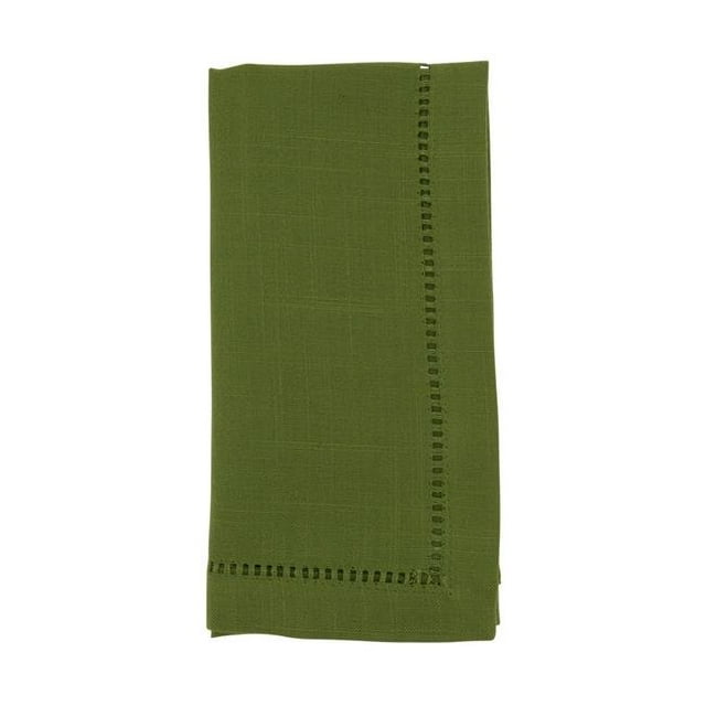 SARO 6315.K20S Serviette de Table Carrée 20 Po. Ourlet Classique Bordure Vert Kelly - Ensemble de 12