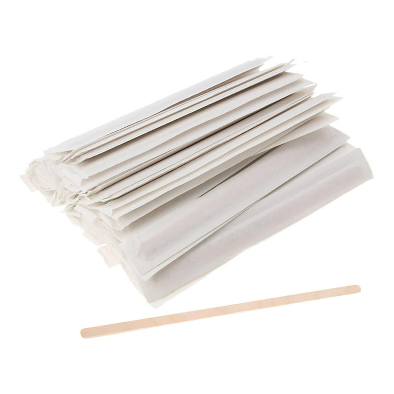100pcs Disposable Wooden Coffee Stirrers Hot Cold Drinking Stir