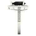 thumbnail image 3 of 2.36 ct Pear Cut Natural Onyx with Simulated Diamond Halo Accents 14K White Gold Womens Engagement Ring, 3 of 5