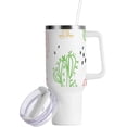 thumbnail image 2 of SKYSONIC 40oz Tumbler with Handle and Straw-Double Wall Vacuum Reusable Stainless Steel Insulated Water Bottle Mothers Day GiftsHand Painted Cactus, 2 of 7