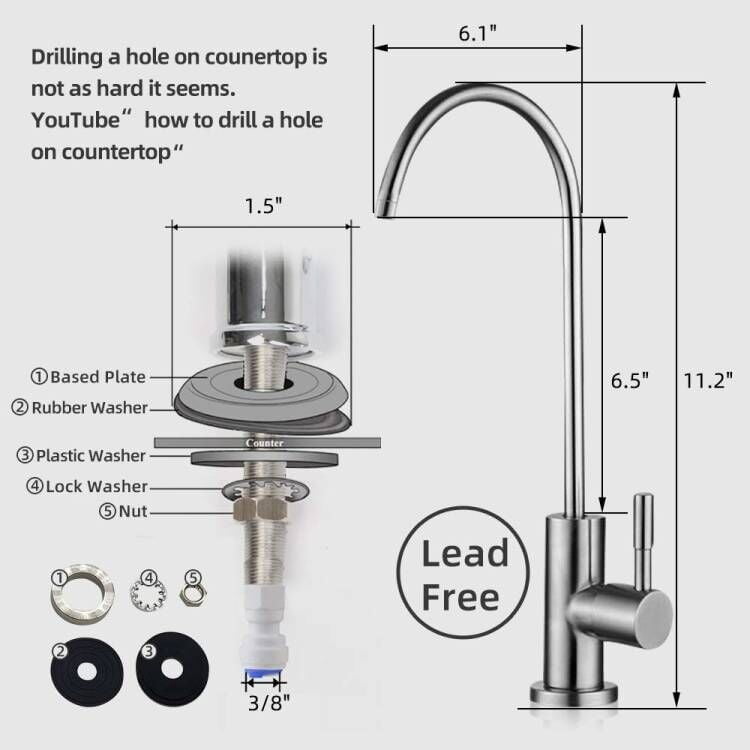 Geekpure 6-Stage Reverse Osmosis Water Filter System With Ultraviolet Sterilizer Filter-75GPD