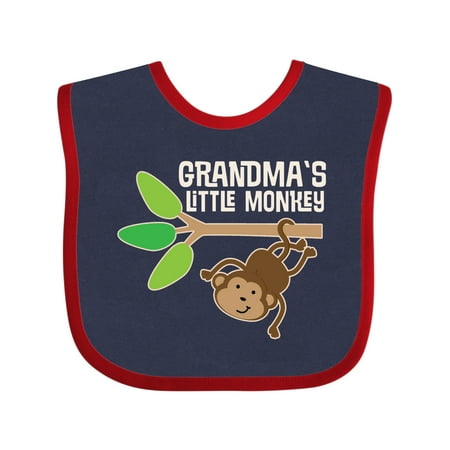 

Inktastic Grandma s Little Monkey Grandchild Gift Baby Boy or Baby Girl Bib