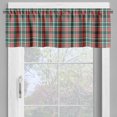 thumbnail image 4 of Ambesonne Coral Valance & Curtain, Tartan Plaid Retro Ornament, 55"x30", Coral and Forest Green, 4 of 7