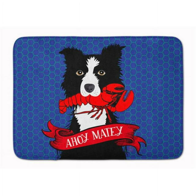 Carolines Treasures VHA3011RUG Ahoy Matey Nautical Border Collie Machine Washable Memory Foam Mat