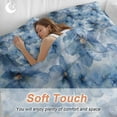thumbnail image 3 of Abstract Watercolor Duvet Cover Set Queen Size Blue Flower Floral Soft Lightweight Comforter Covers 4 Piece Bedding Set with 1 Duvet Cover 1 Bed Sheet & 2 Pillow Shams, 3 of 8