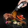 thumbnail image 3 of Termómetro digital para barbacoa, plegable, resistente al agua, con pantalla LCD, para cocinar alimentos en la cocina, color negro, 3 of 9