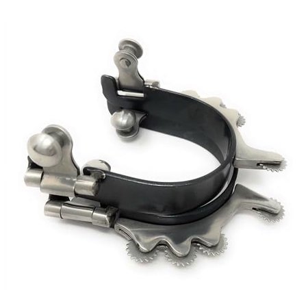 Black Horizontal Rowels Bumper Spurs - Ladies