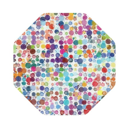 

Matuu Colorful Watercolor Dots for Cup Coasters Set of 6 Leather Coasters Desk Coasters for Office Measures 4” x 4” Octagon