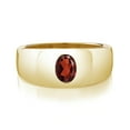 thumbnail image 2 of Gem Stone King Men's 18K Yellow Gold Plated Silver Red Garnet Ring | 1.50 Cttw | Oval 8X6MM | Gemstone January Birthstone | Size 11, 2 of 4